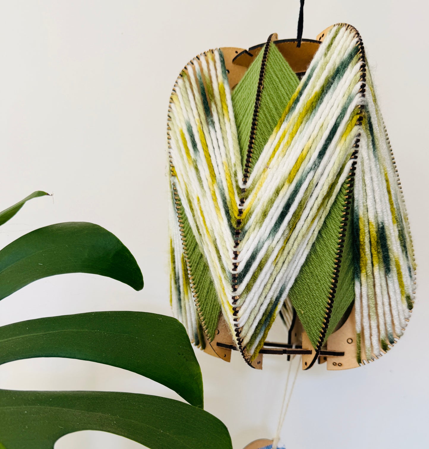 50 Shades of Green & Creamy White Lampshade