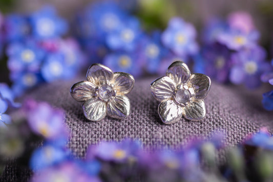 Forget me not & Tanzanite studs