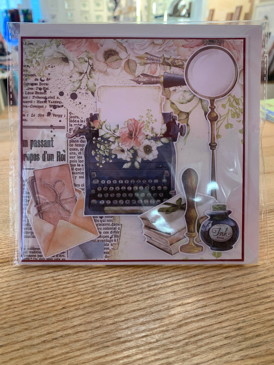 Vintage typewriter card