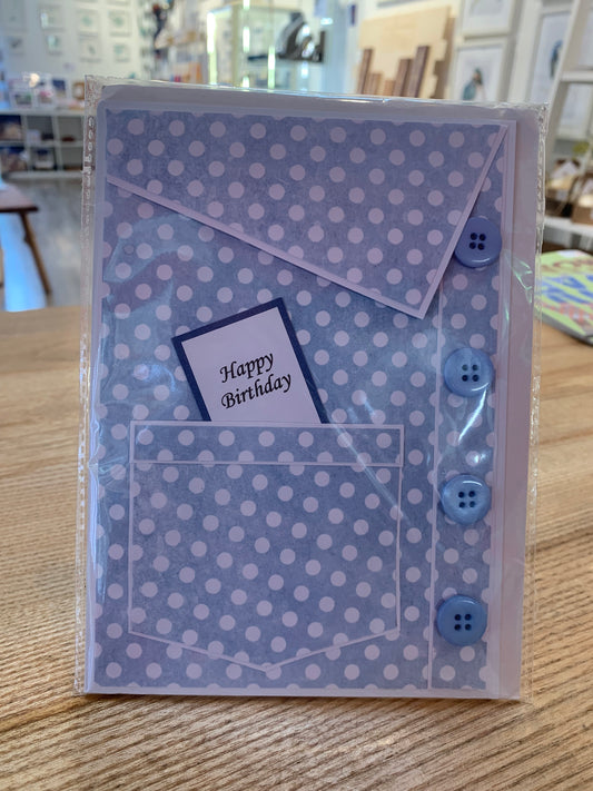 Blue shirt card
