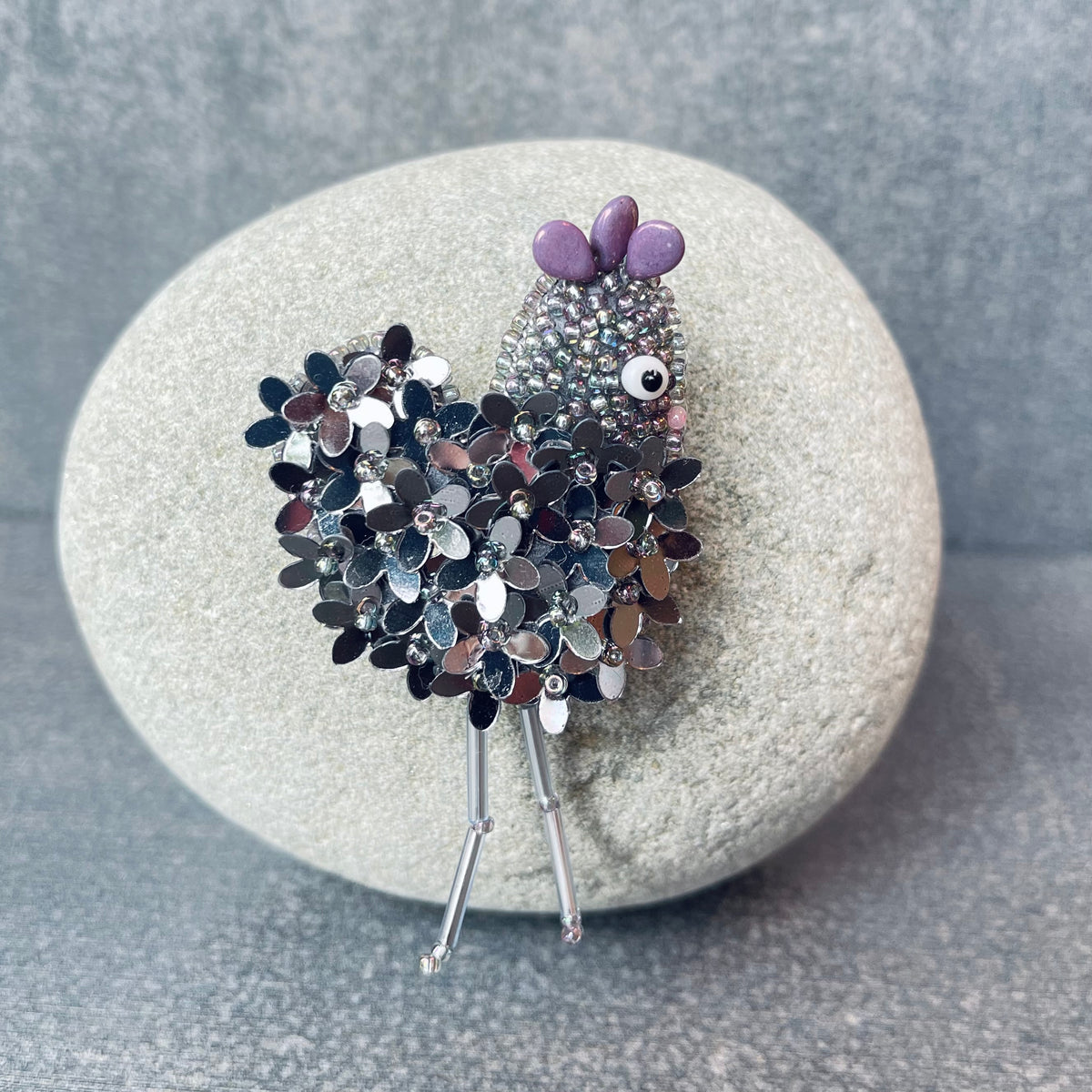 Silver Flower Chickie Magnet
