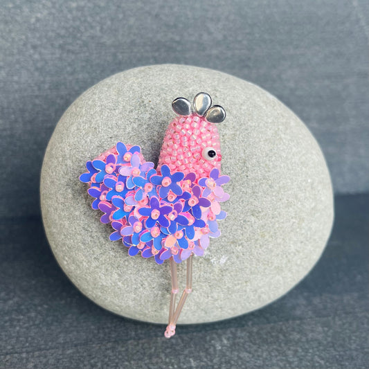 Iridescent Pink Flower Chickie Magnet