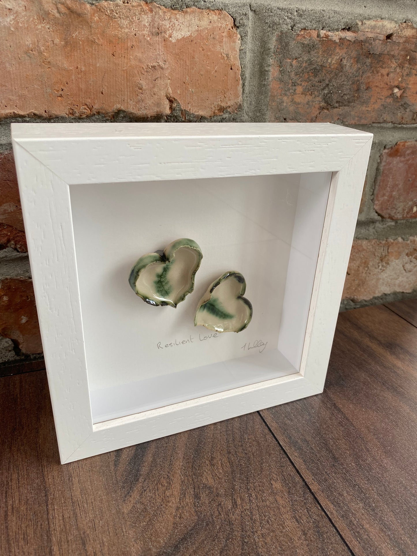 Resilient love heart frame small (white)