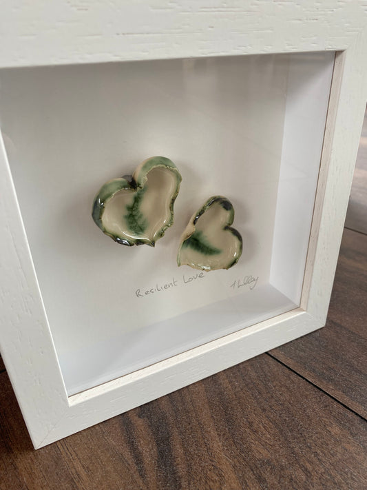 Resilient love heart frame small (white)