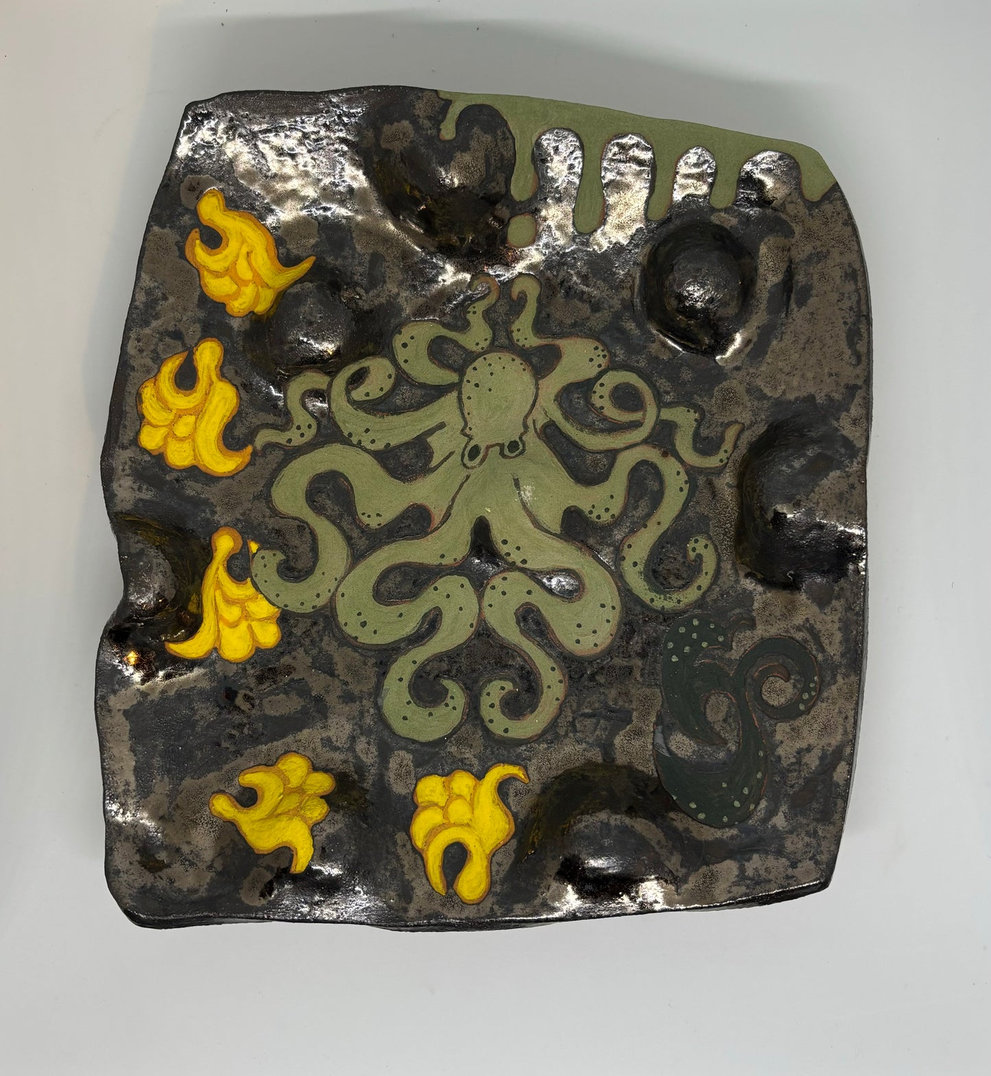 Black Octopus Plate