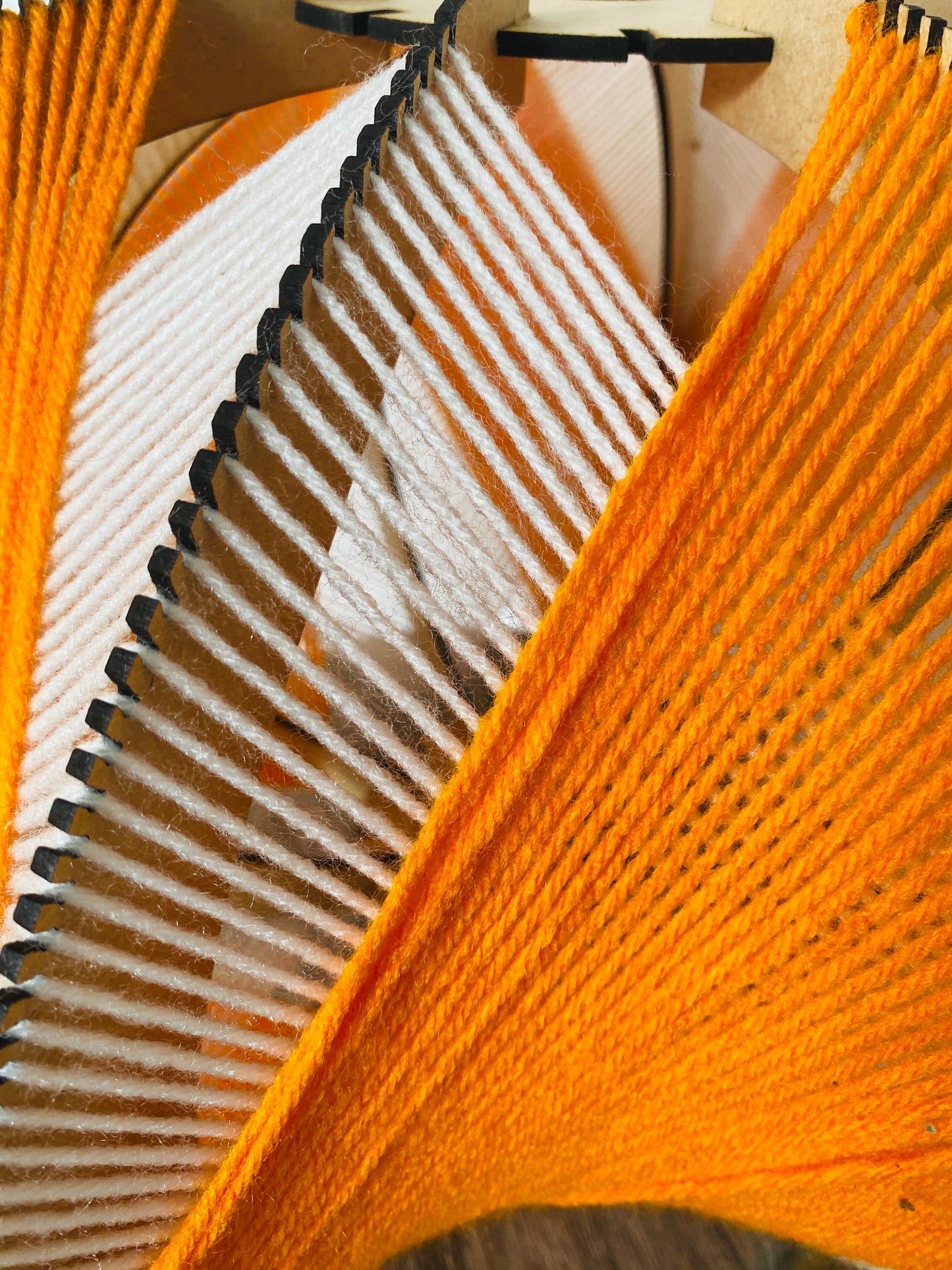 White & Orange Oval Lampshade