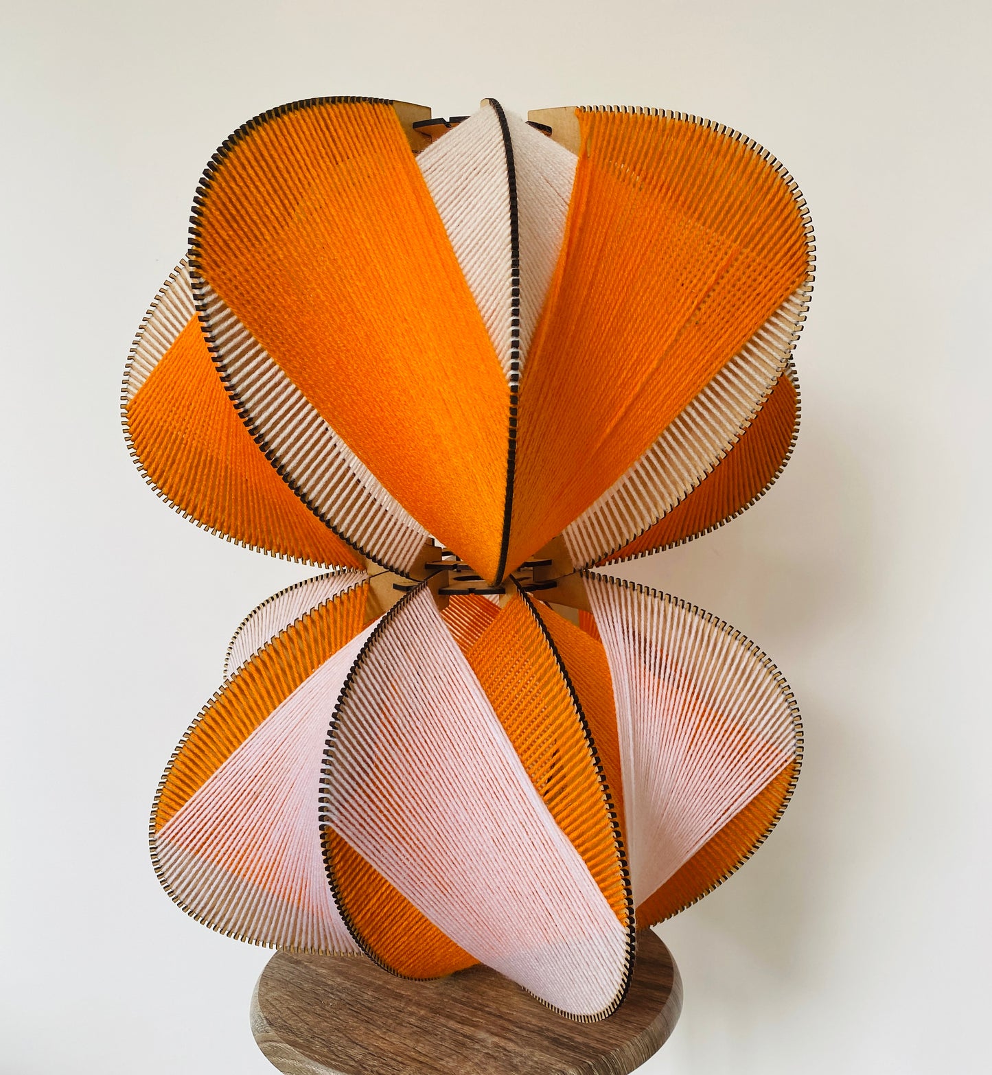 Orange & White Oval Lampshade