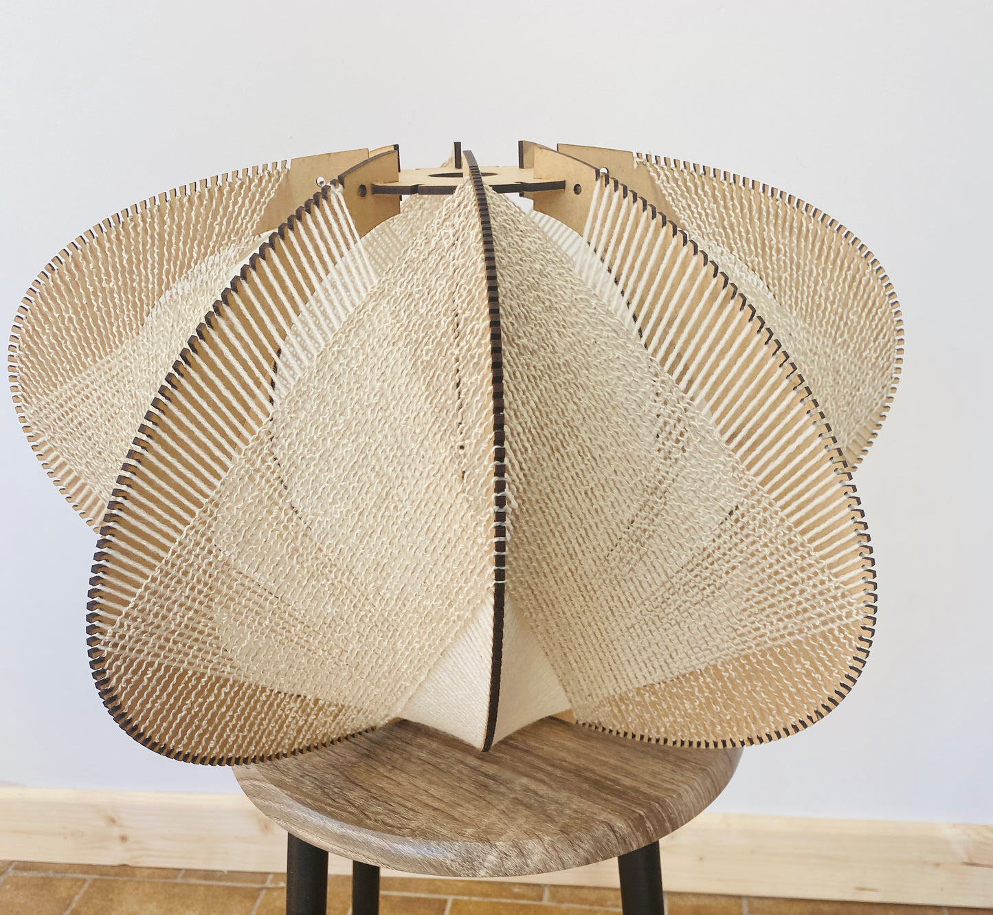 Ivory & Cream Textured Oval Lampshade