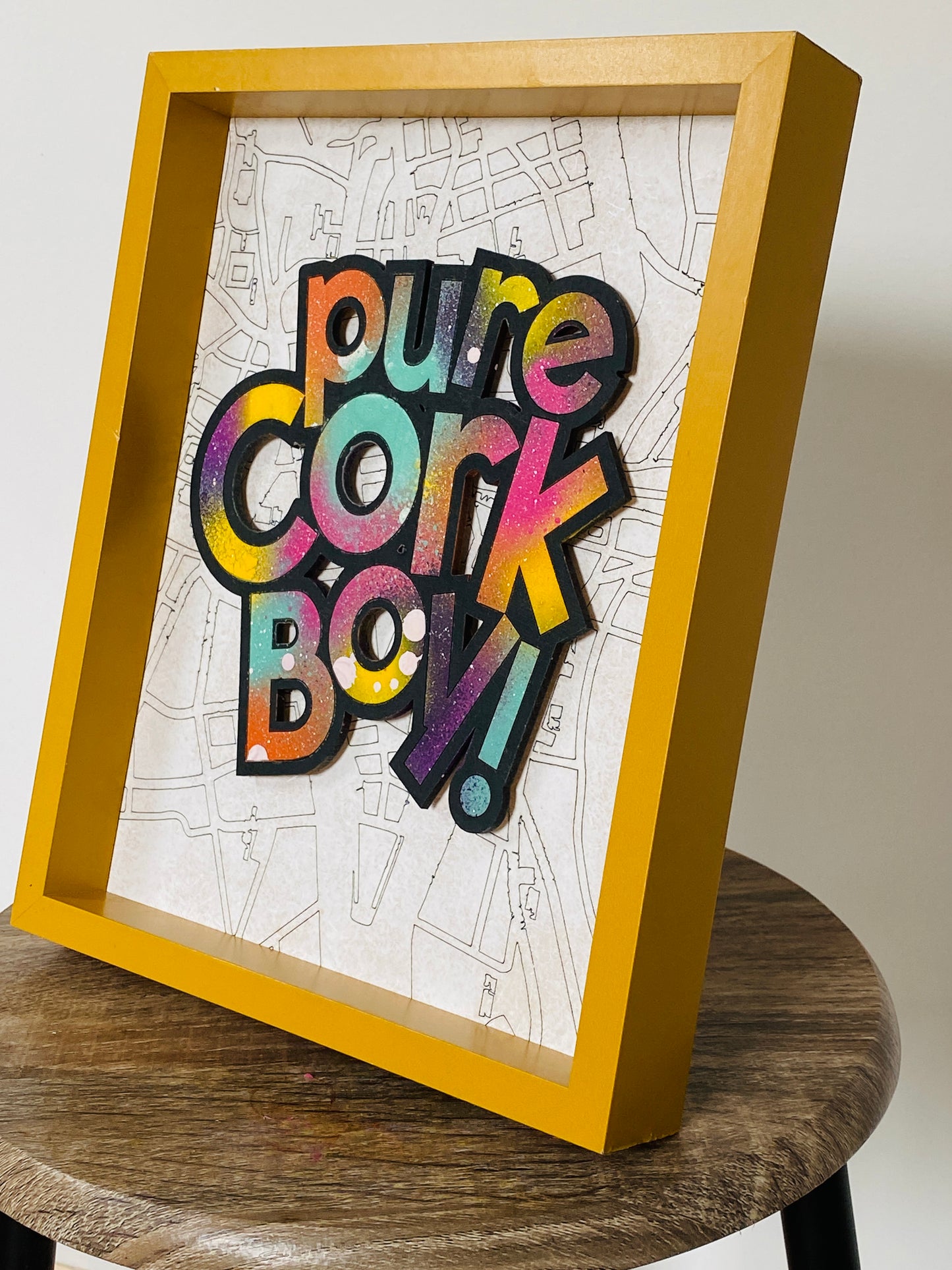 Pure Cork Boy - Framed Cork Sayings with Cork Map by Shady