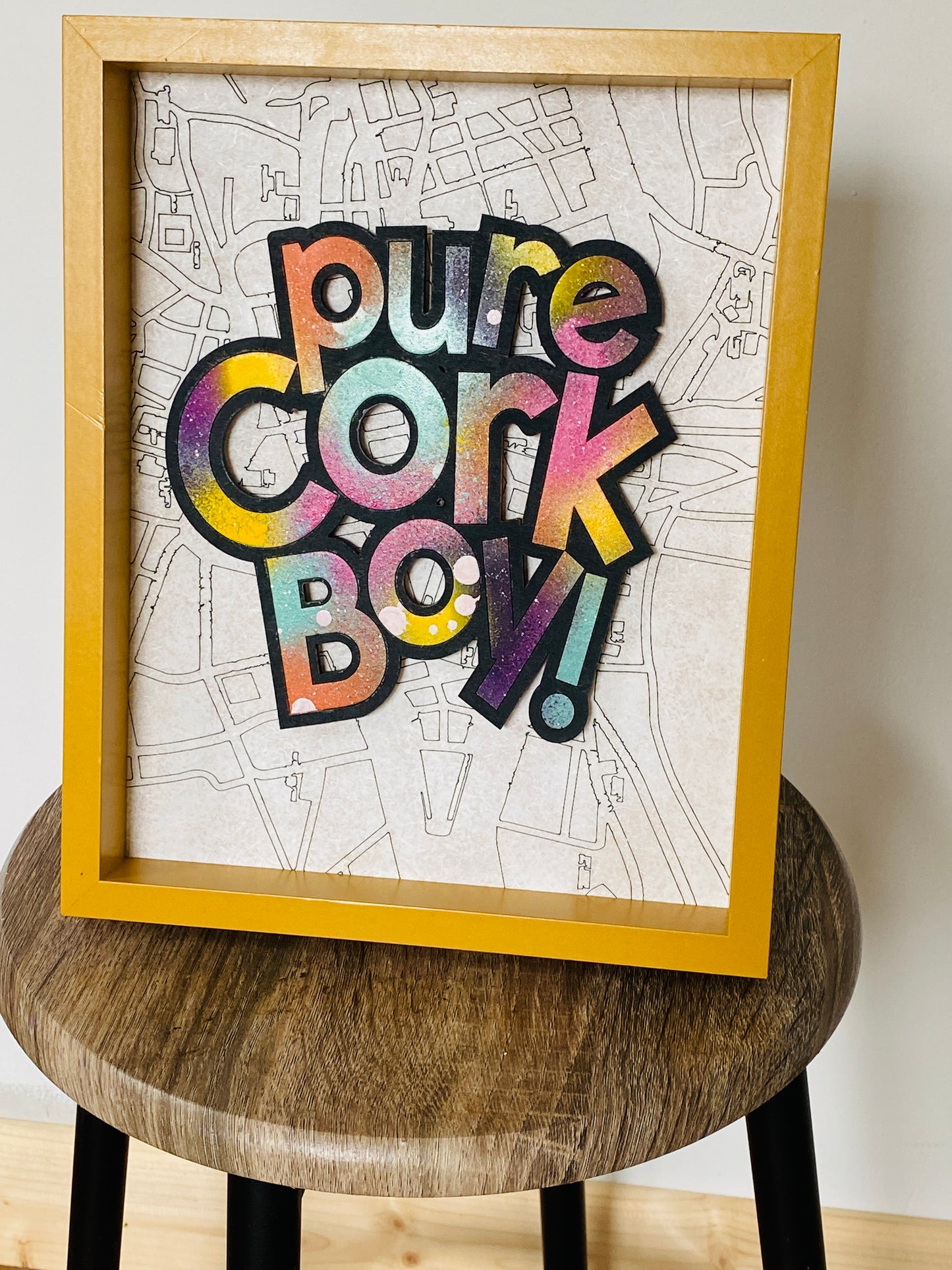 Pure Cork Boy - Framed Cork Sayings with Cork Map by Shady