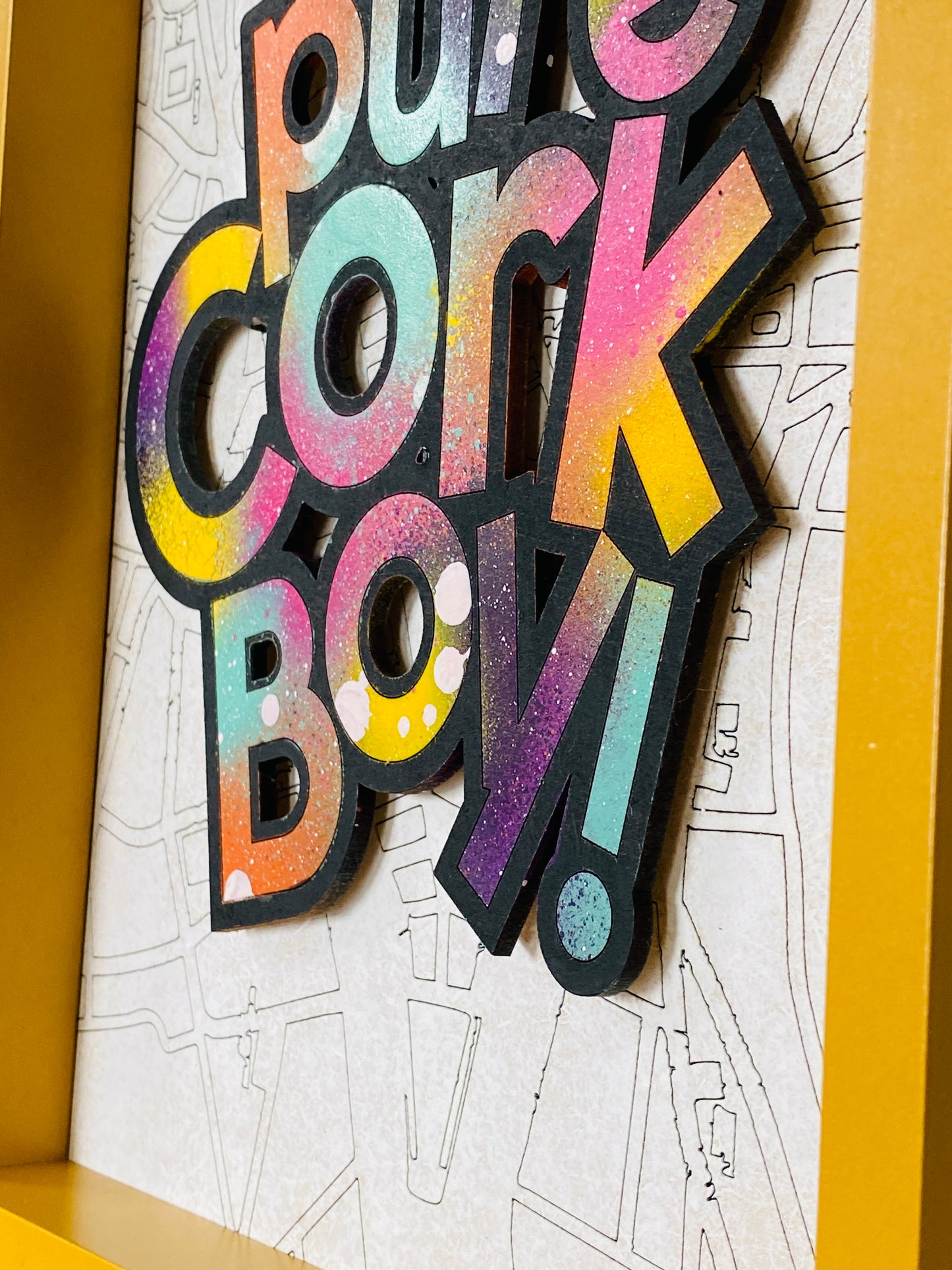 Pure Cork Boy - Framed Cork Sayings with Cork Map by Shady