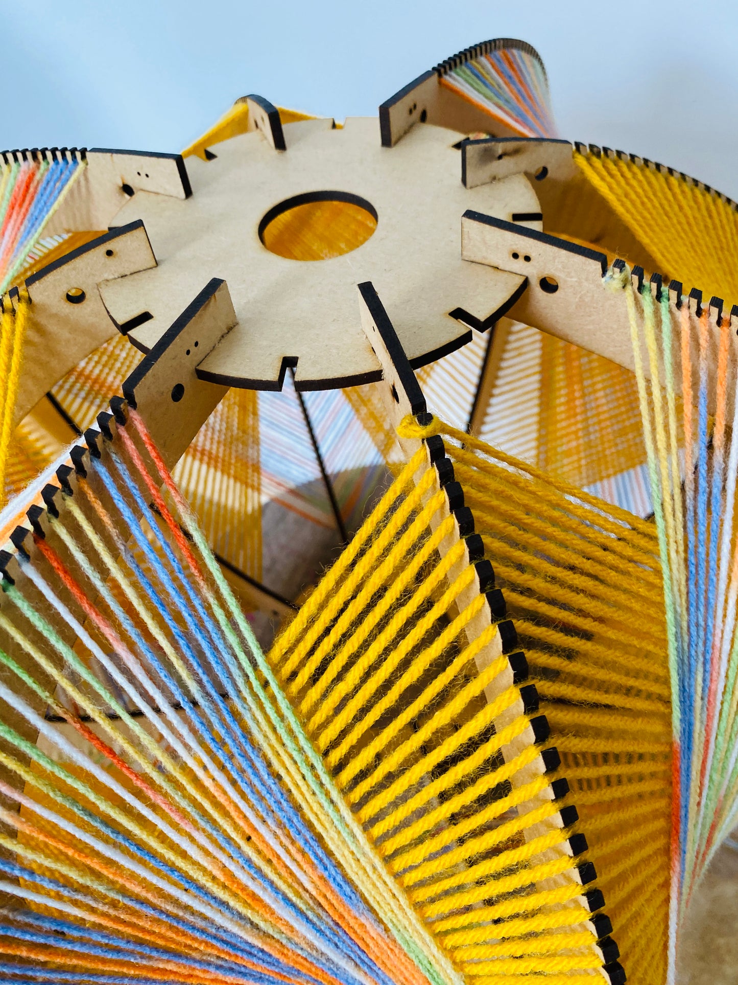 Yellow & Multicoloured Oval Lampshade