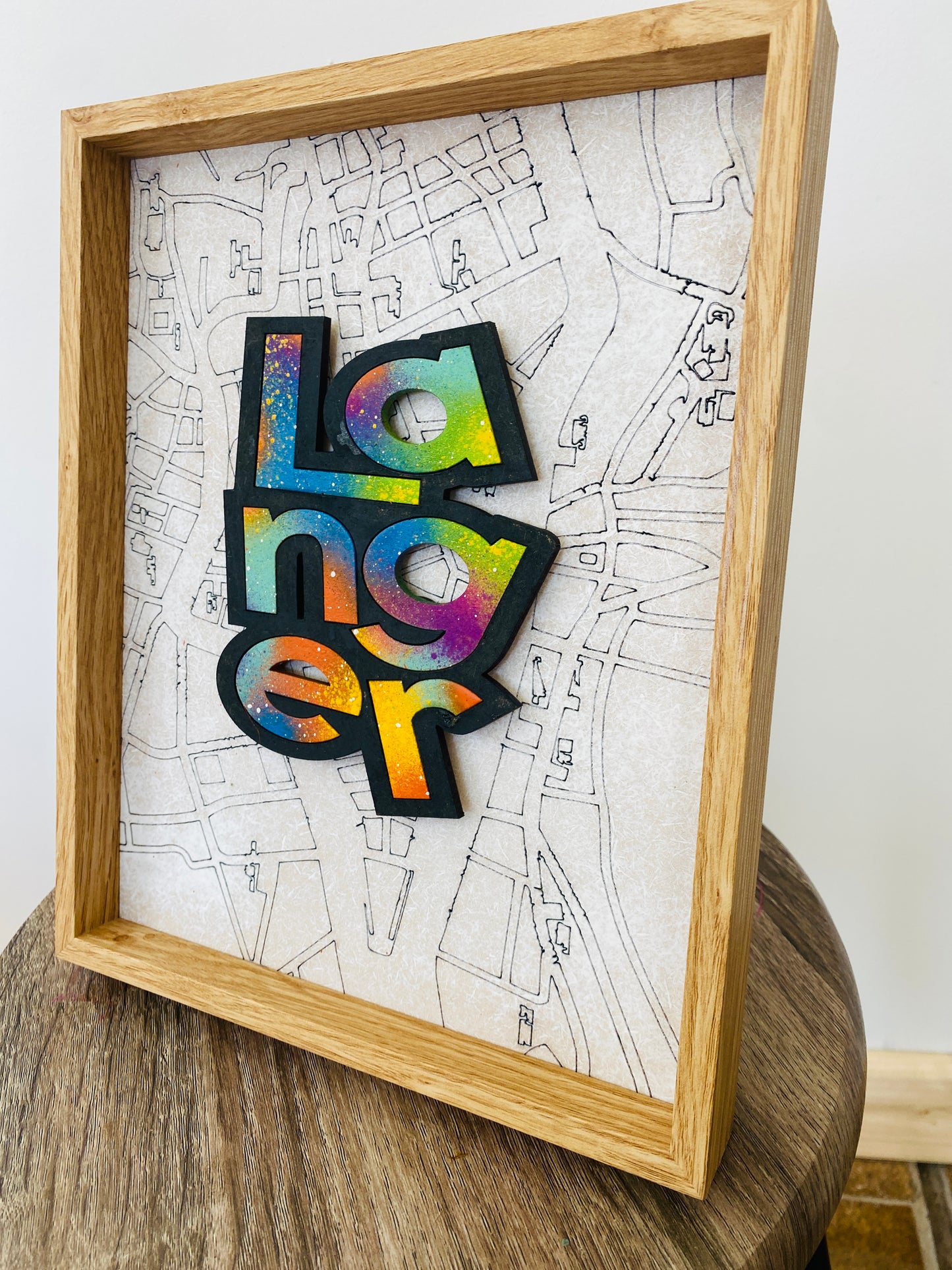 Langer - Framed Cork Sayings with Cork Map by Shady