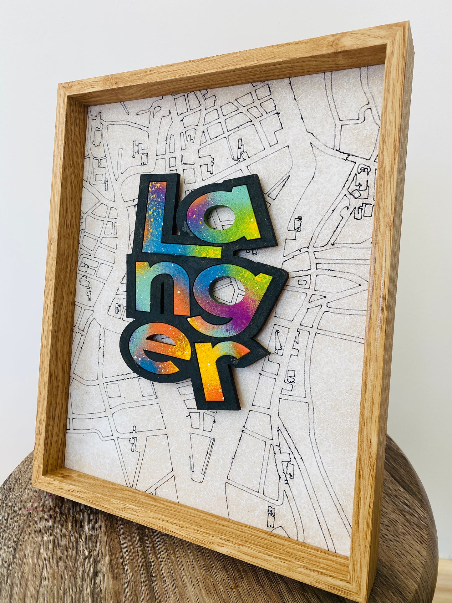 Langer - Framed Cork Sayings with Cork Map by Shady