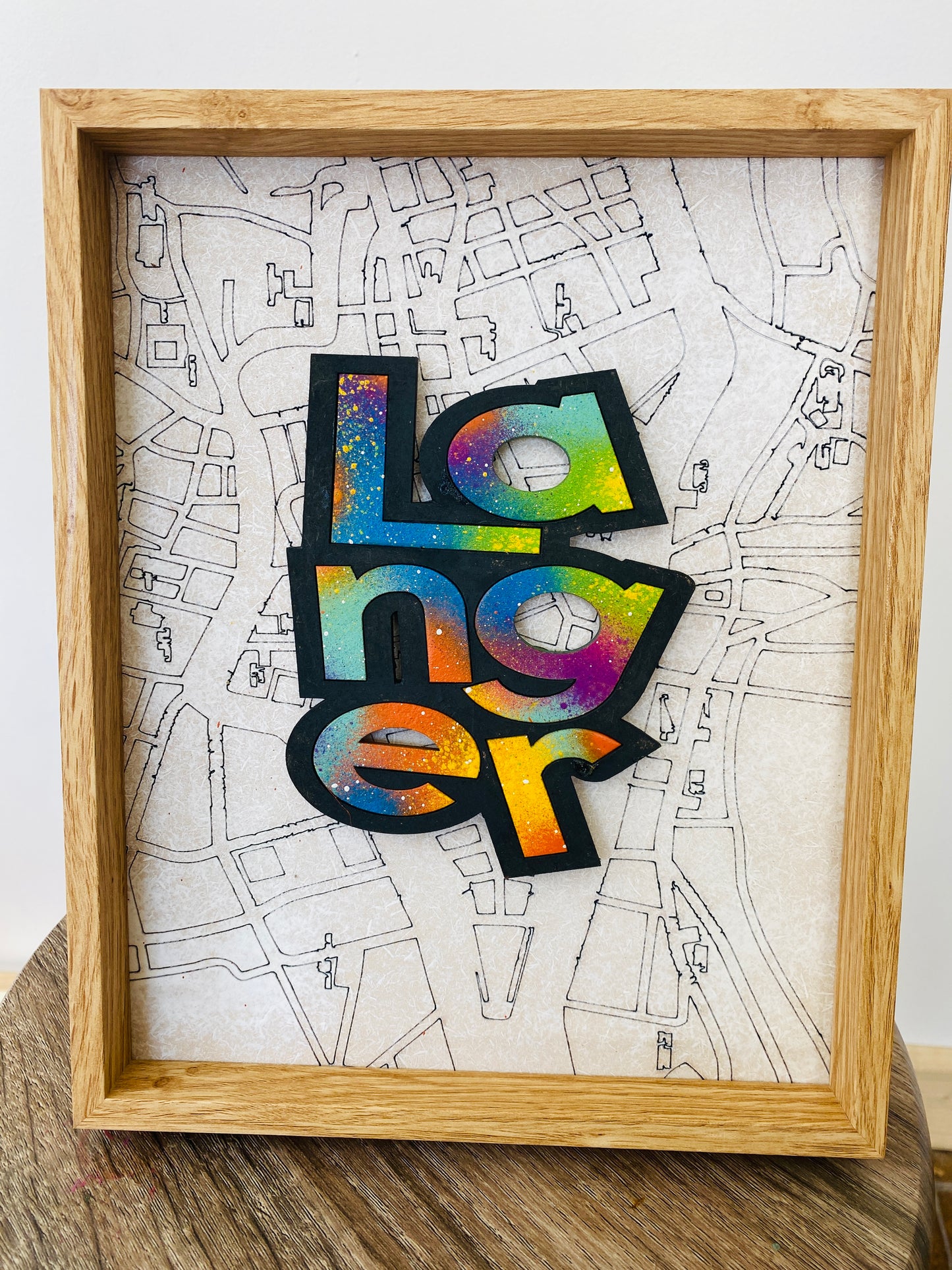 Langer - Framed Cork Sayings with Cork Map by Shady