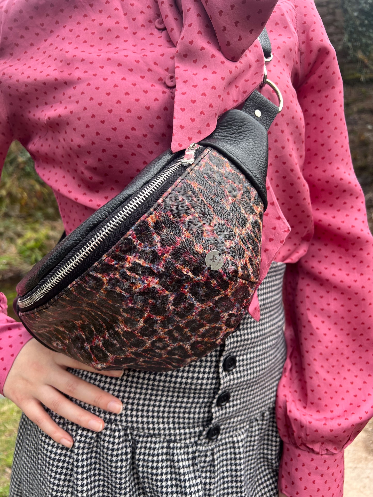 Multi-Colour Leopard Print Leather Bum Bag