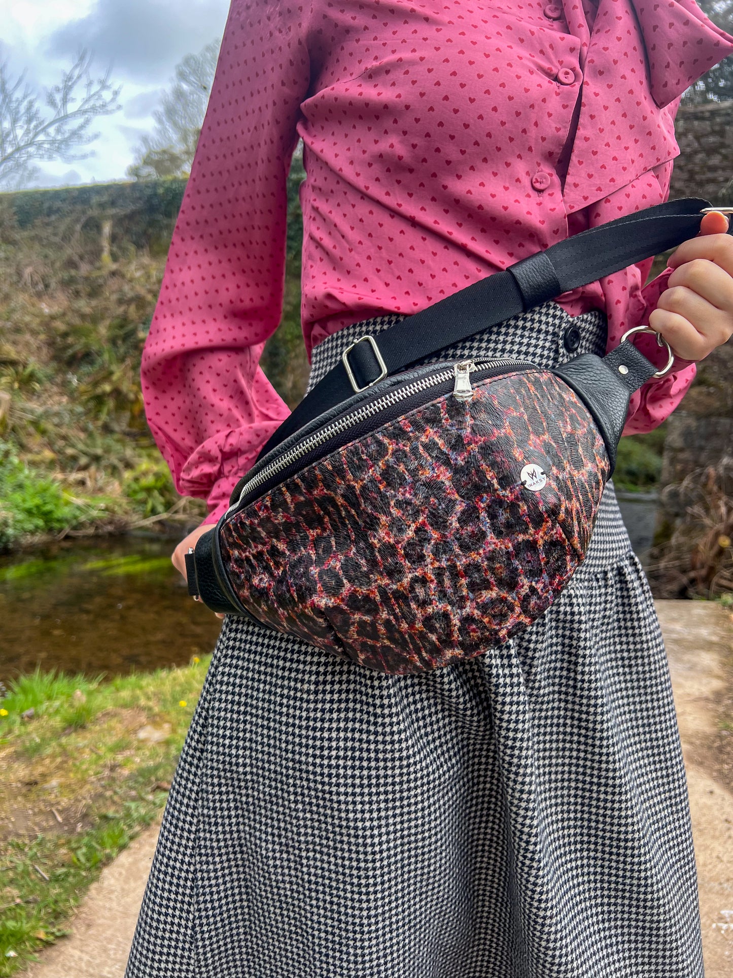 Multi-Colour Leopard Print Leather Bum Bag