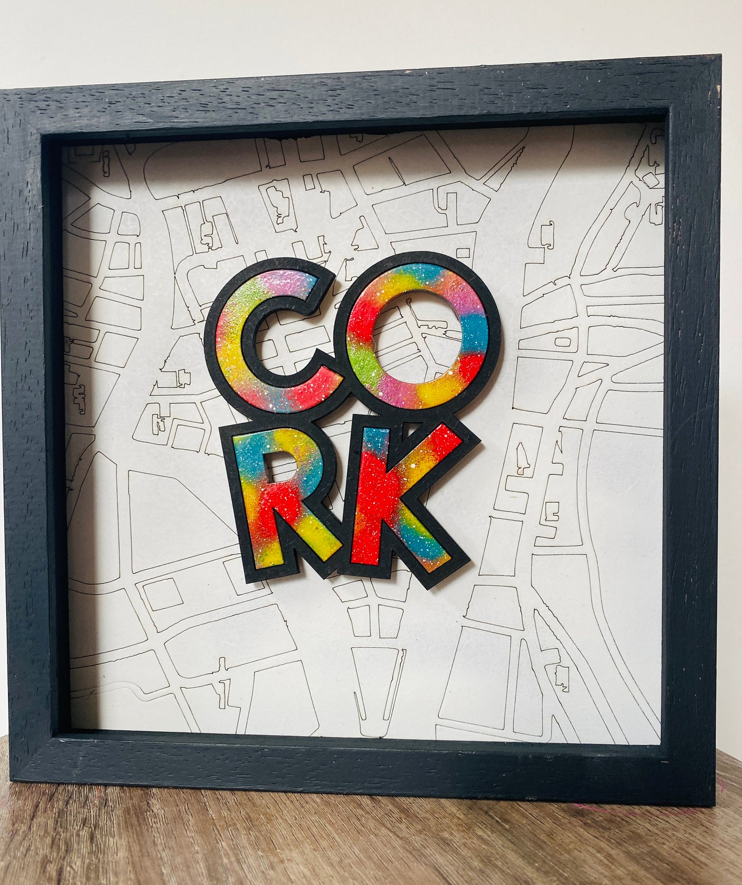 CORK - Framed Cork Sayings with Cork Map by Shady