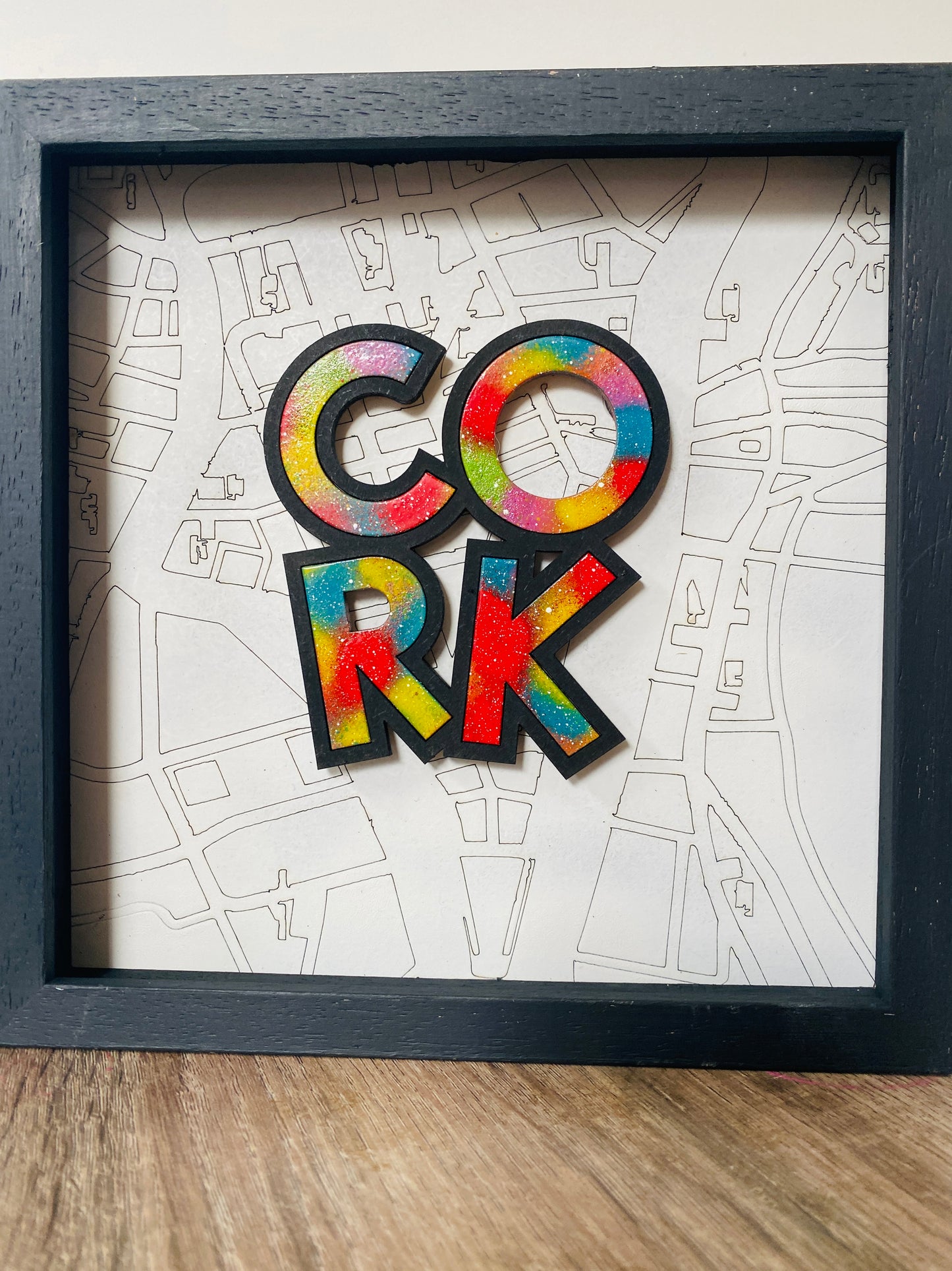 CORK - Framed Cork Sayings with Cork Map by Shady