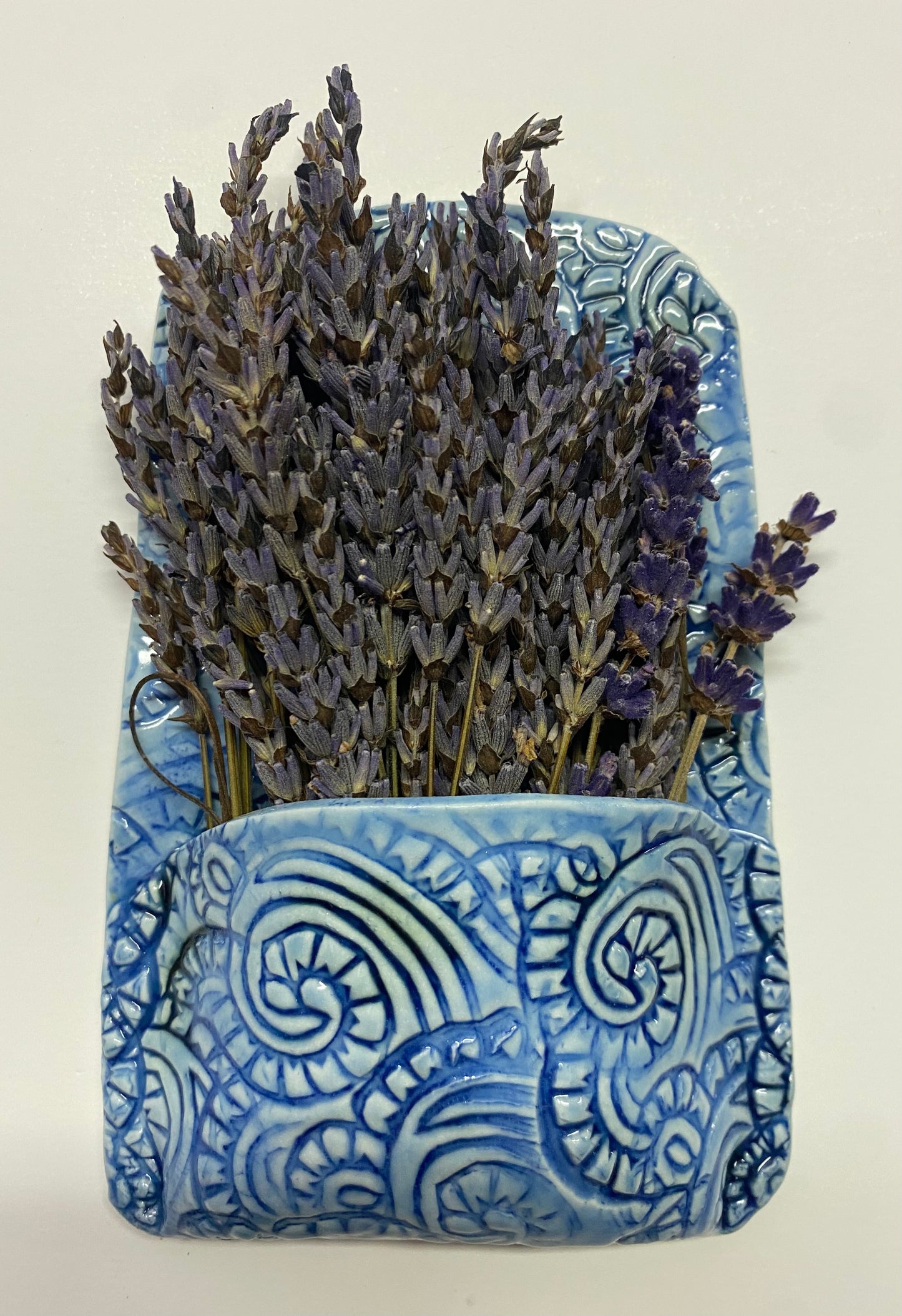 Flower pocket- Blue Spiral