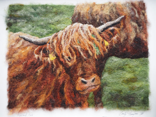 Highland Cow - Original needle felted artwork