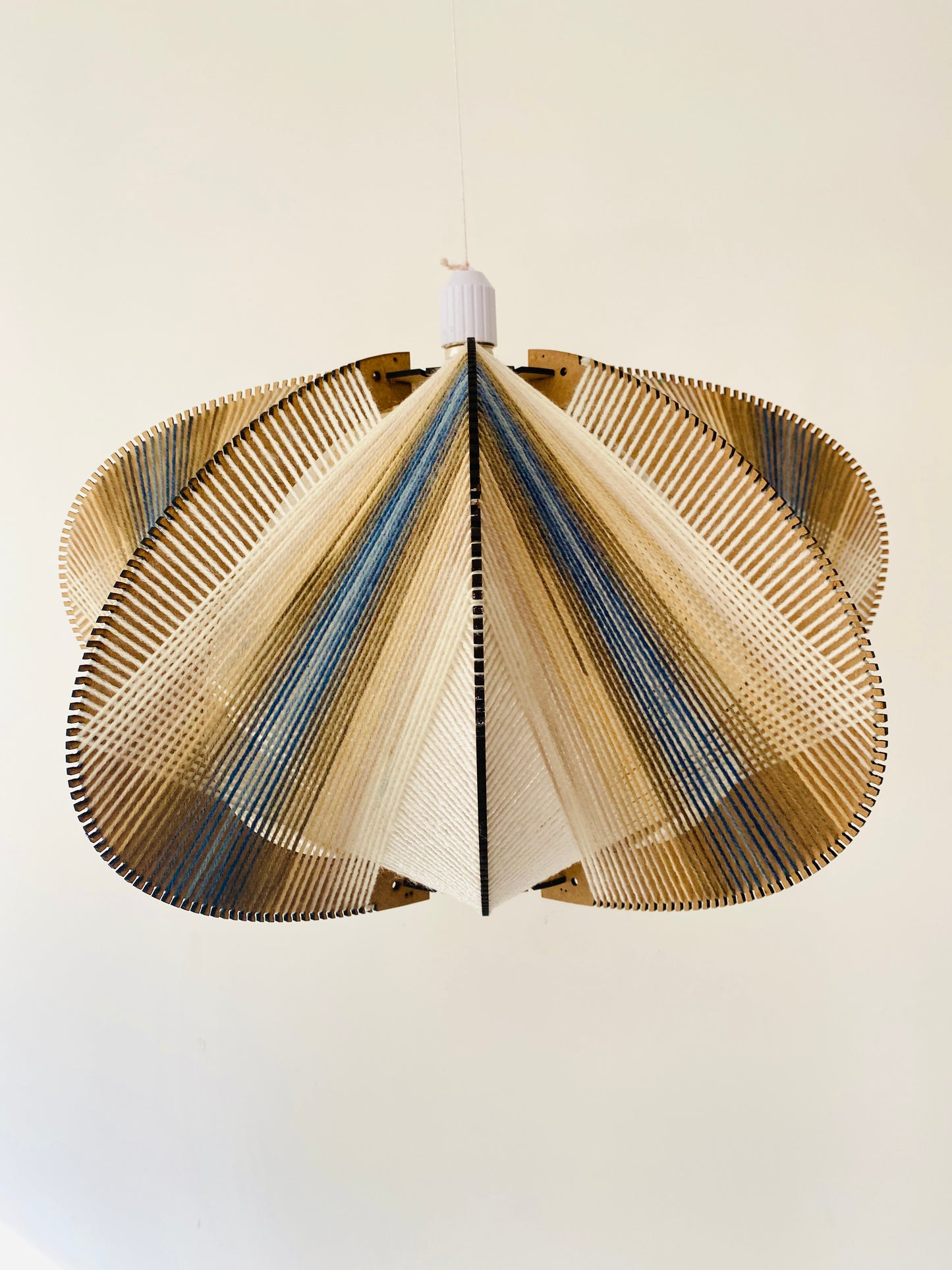 Irish Sea Waves and Creamy White Oval Lampshade
