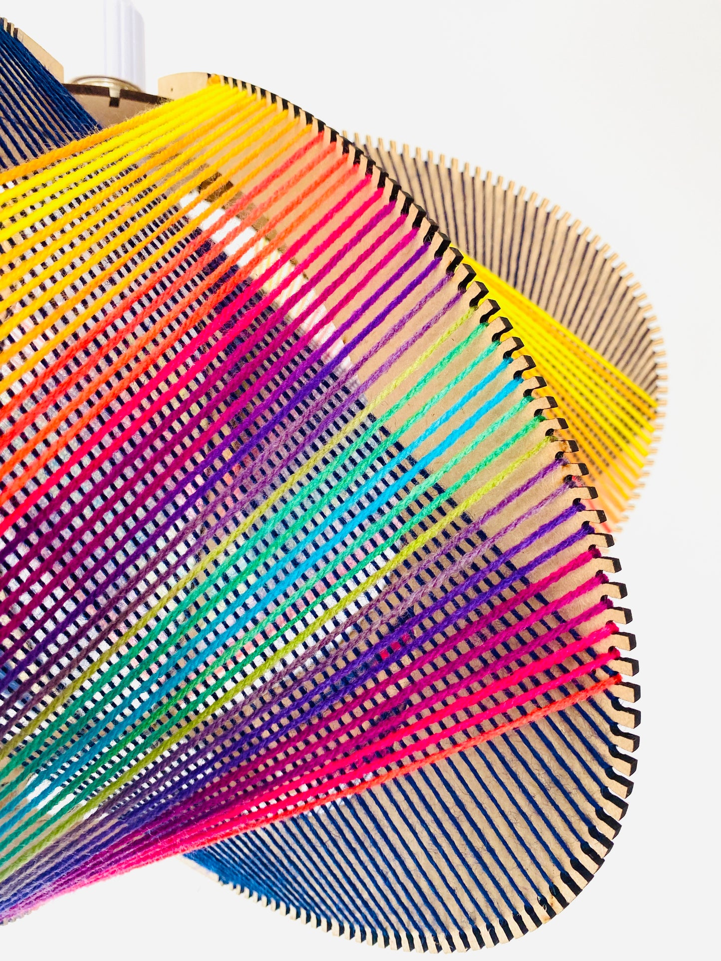 Bright Rainbow and Navy Oval Lampshade