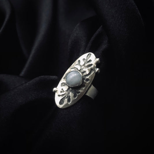 Blue Lace Agate Shield Ring