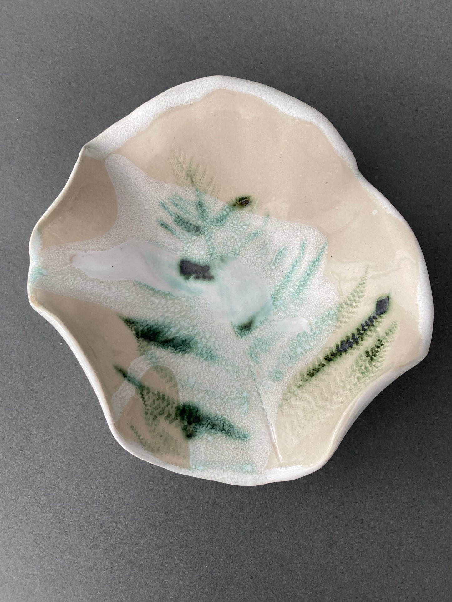 Fern trinket ceramic dish