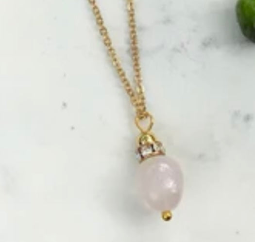 Bauble Necklace | Rose Quartz| Unconditional Love