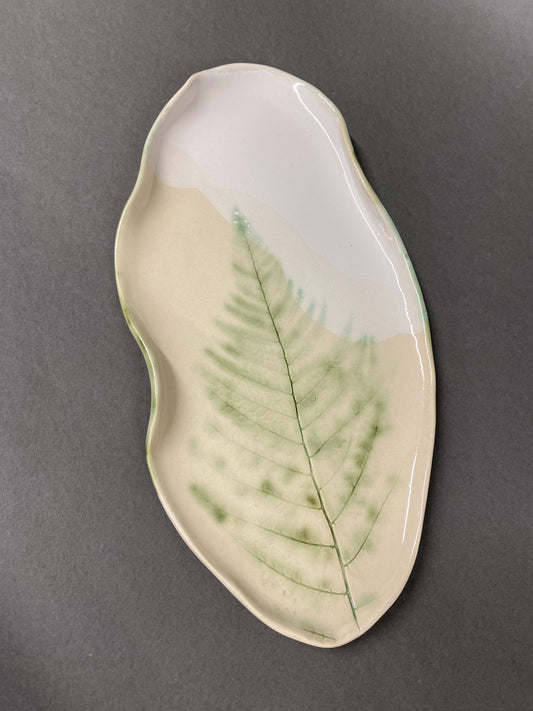 ceramic fern platter small