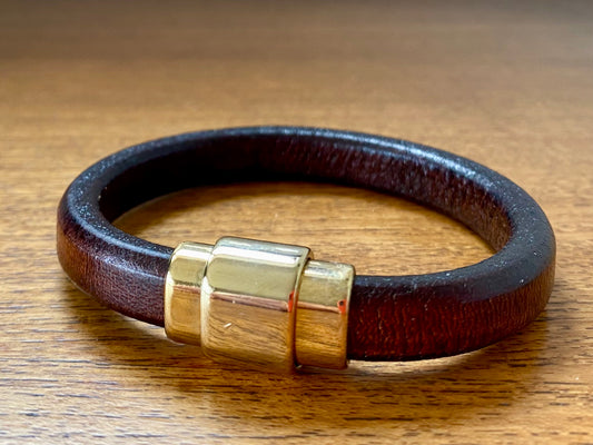 Barcelona Leather Bangle - Brown