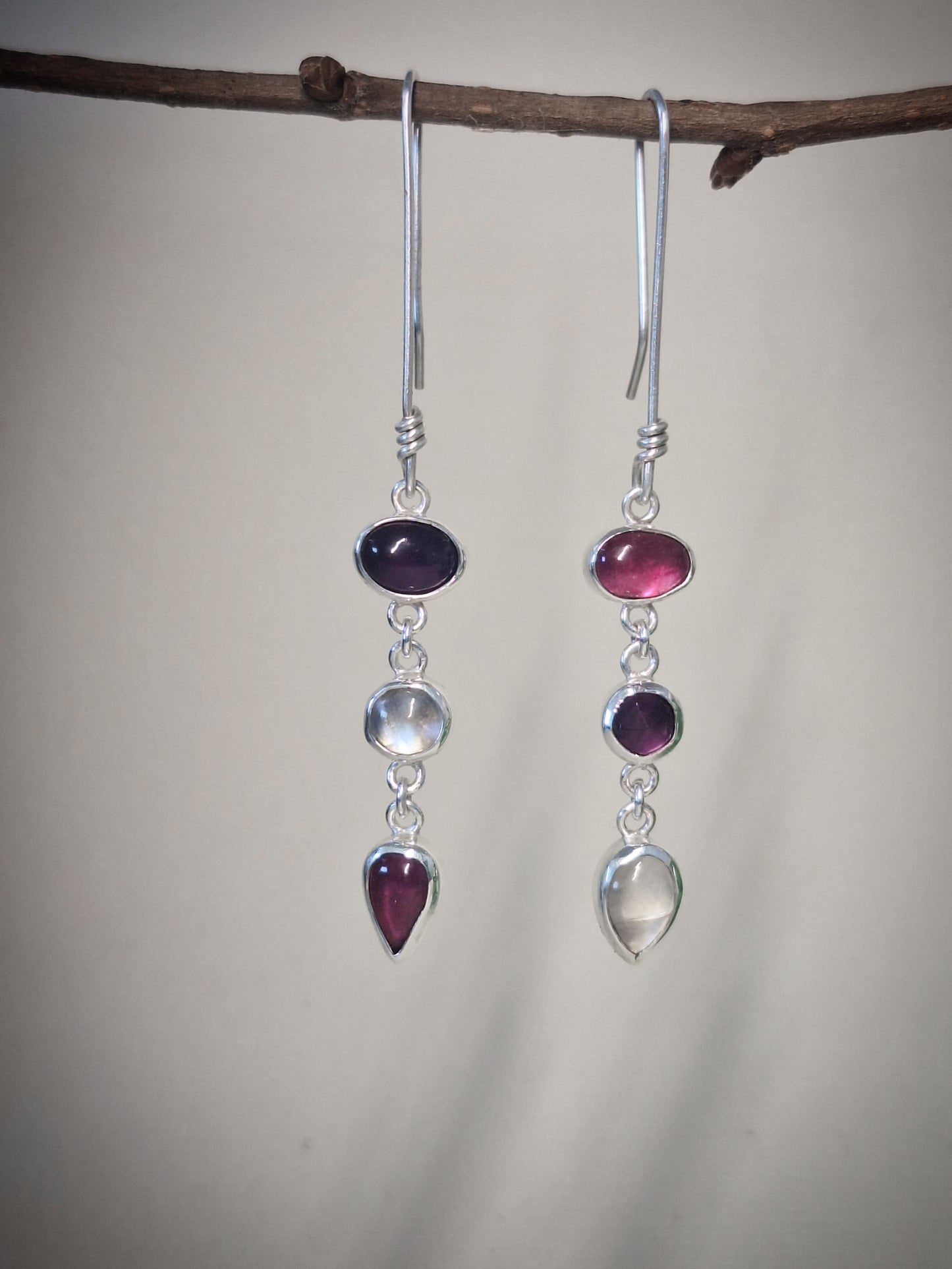 Mismatched gemstone earrings