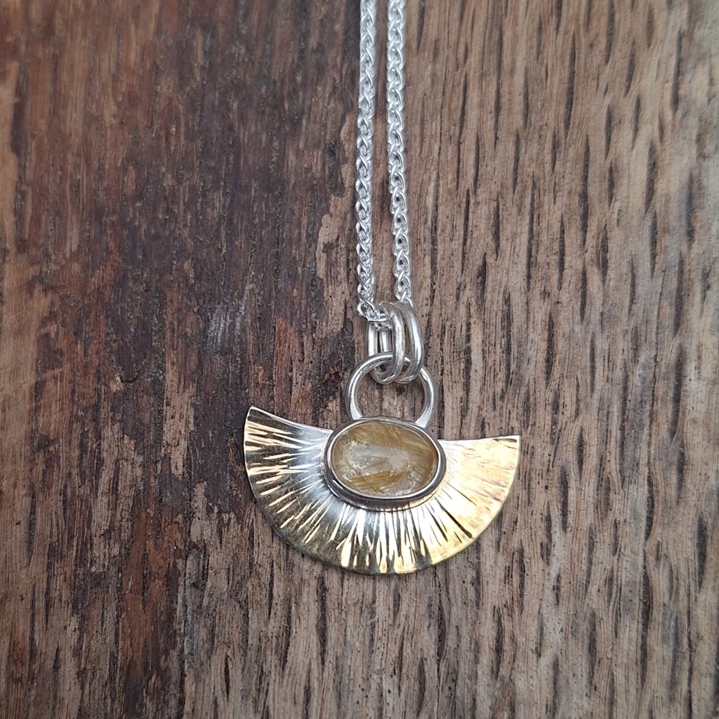 Rutilated Quartz Isis pendant