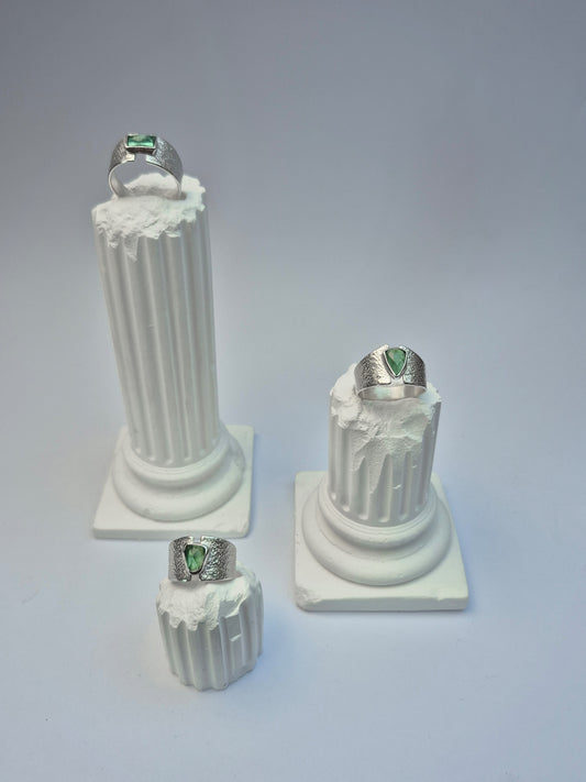 Wide band tourmaline ring