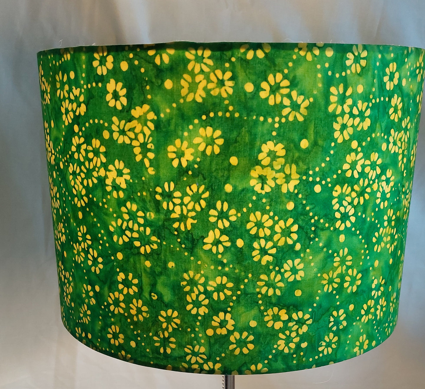 Yellow & Green Batik Lampshade