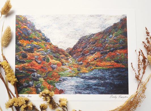 Mountain Pass (Print of Needle Felted Original)