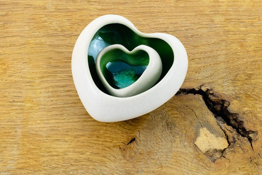 Ceramic Heart Green Set