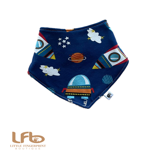Space - Handmade Baby Bandana Bib – Absorbent Dribble Bib for Teething Babies (0-24 Months)