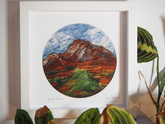 Sugarloaf Mountain (Framed Print of Needle Felted Original)