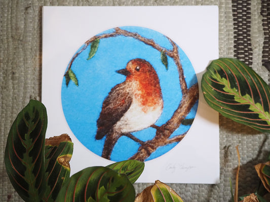 Spring Robin (Print of Needle Felted Original)