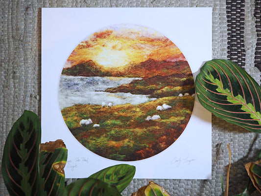 Sunset over Slea Head, Dingle (Print of Needle Felted Original)