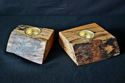 Live edge tealight holder