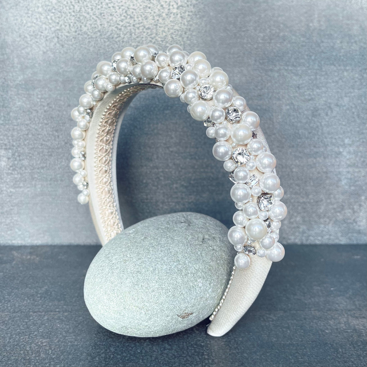 Bridal Rhinestone and Shell Pearl Bead Hairband