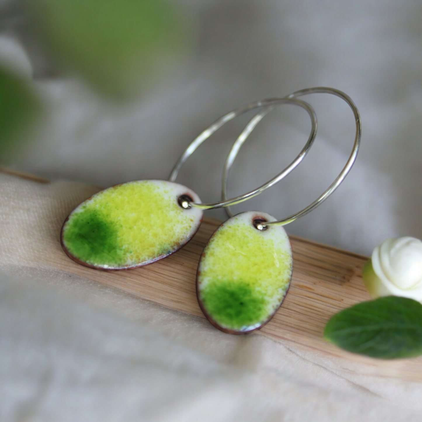 Lime Ombre Mini Hoops