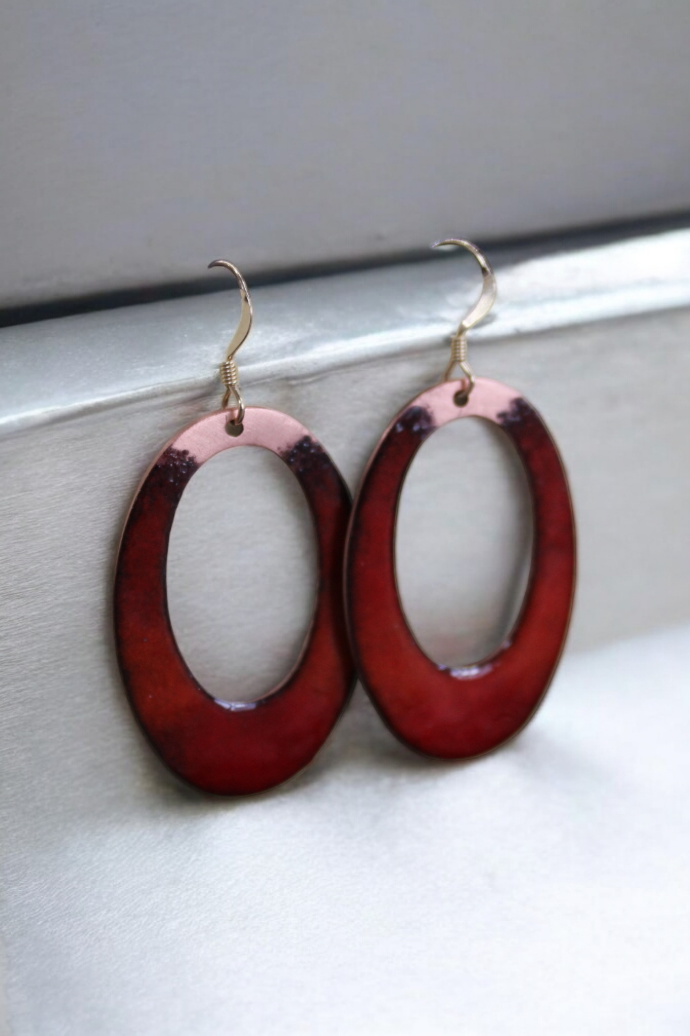 Red Hoops Earrings