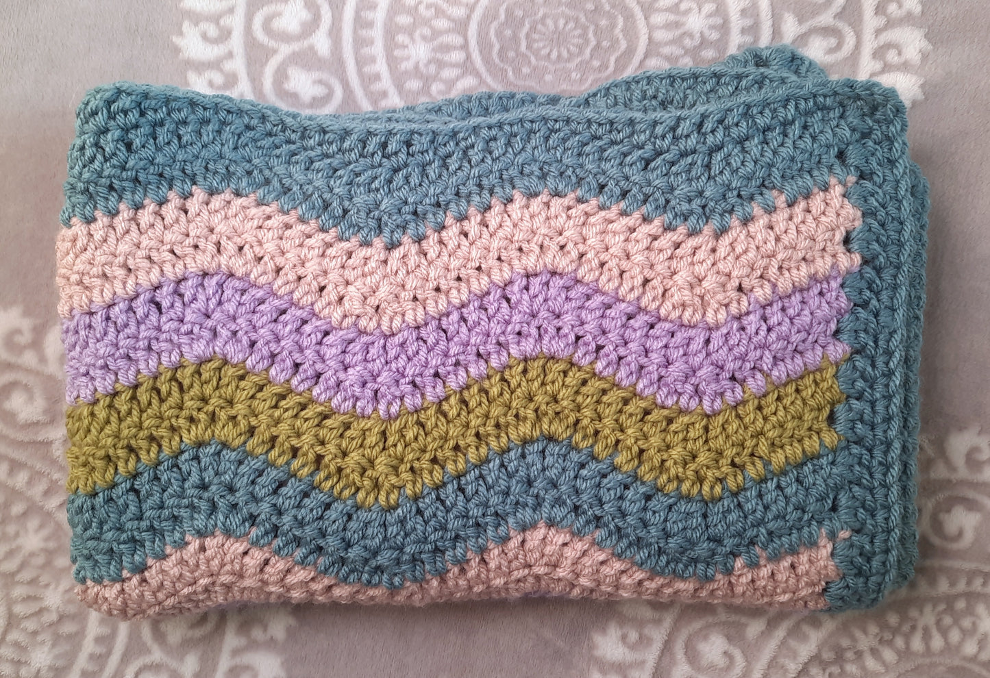 Crochet baby blanket - Ocean CHUNKY