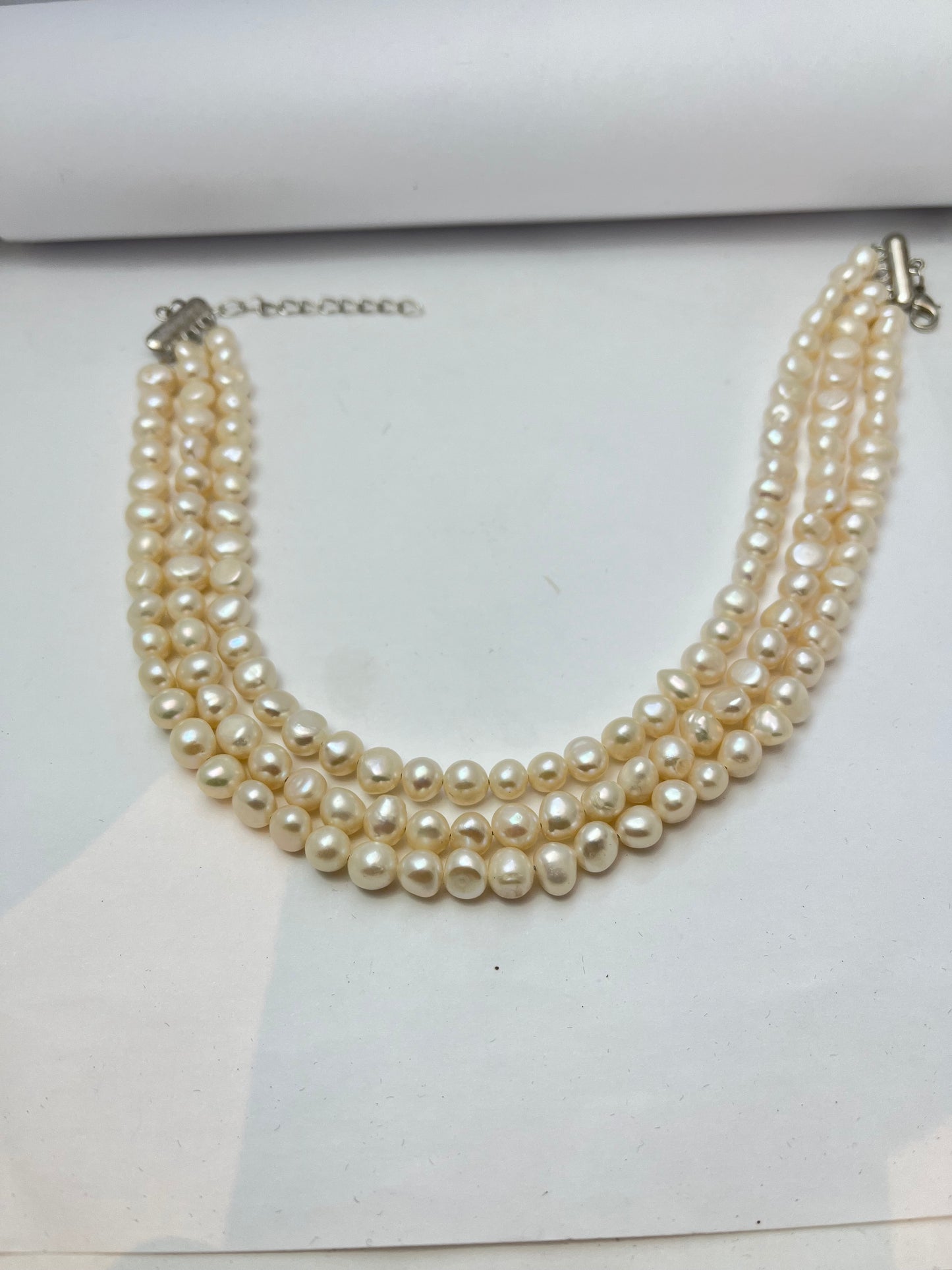 Real Pearl Choker with extension chain