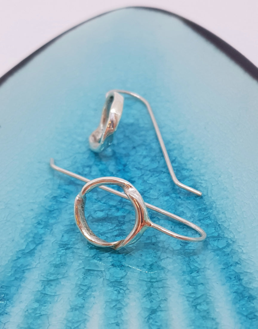 Ripple circle drop hook earrings