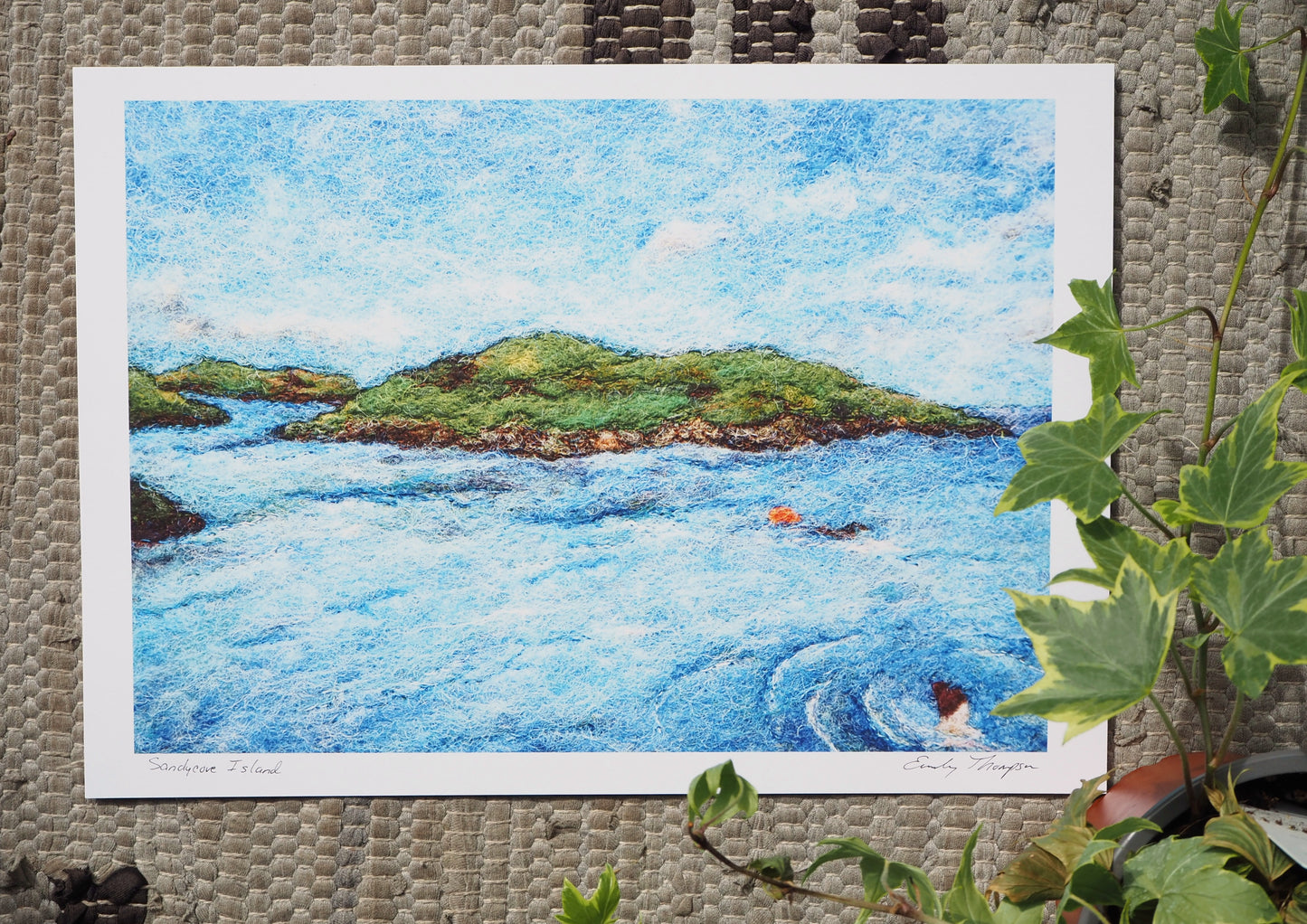 Sandycove Island (Print of Needle Felted Original)